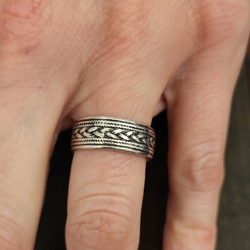 Vintage 925 Sterling Silver Braided Band Ring